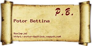 Potor Bettina névjegykártya