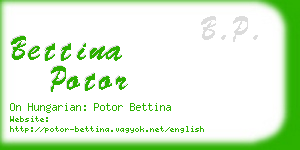 bettina potor business card